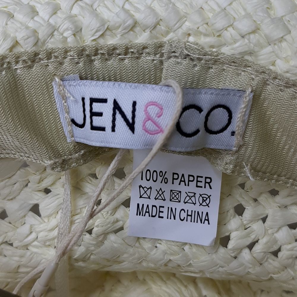 Jen&Co Cream Paper Hat NWT - Picture 7 of 9